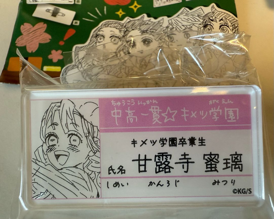 귀멸의칼날 원화전 명찰 귀멸학원 귀칼 무이치로 기유 이구로 미츠리 시노부 카나오 젠이츠 교메이 렌고쿠 우즈이 이미지