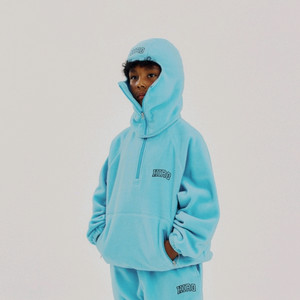 히로 블랭크플리스하프집업 조거팬츠 블루150 세트 새상품