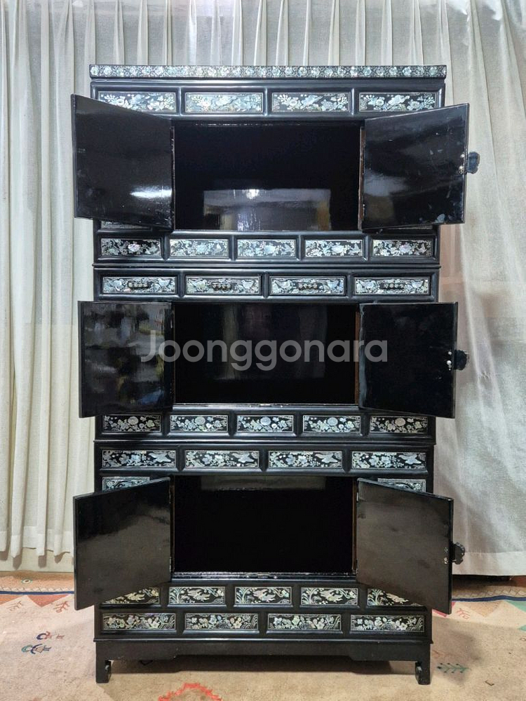 전통고가구 인테리어 자개 3층장--2