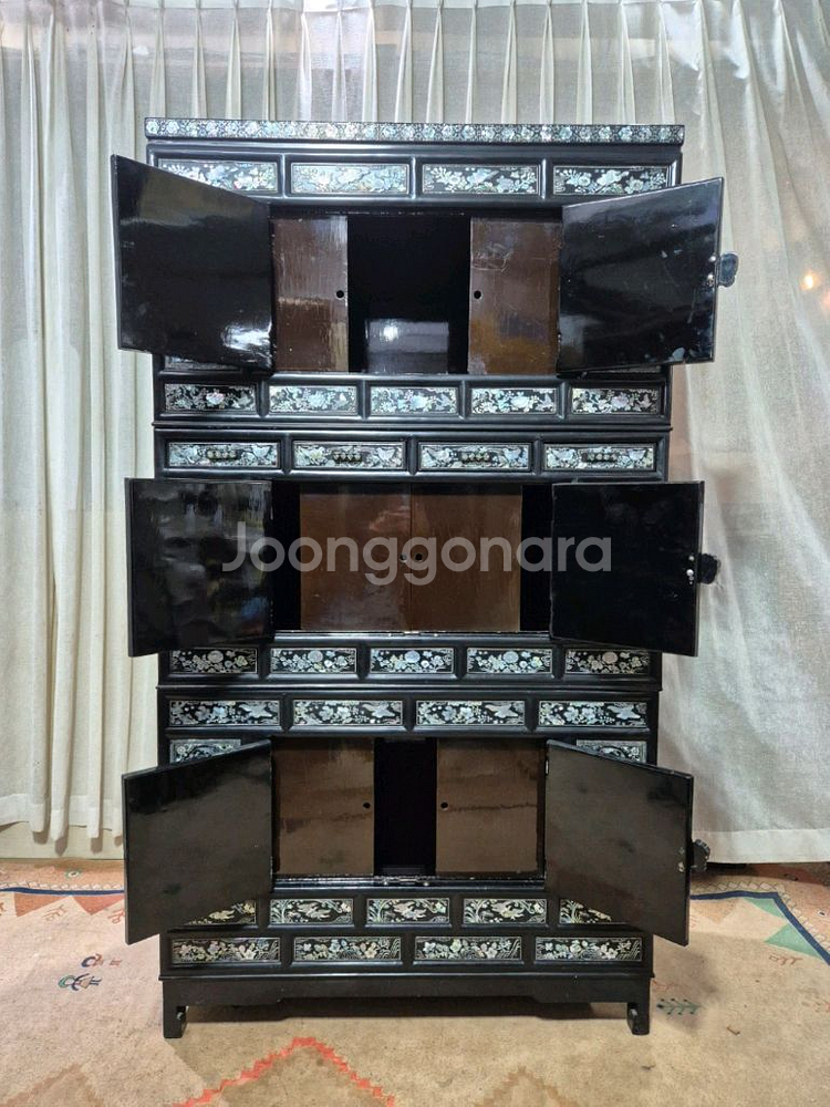 전통고가구 인테리어 자개 3층장--3