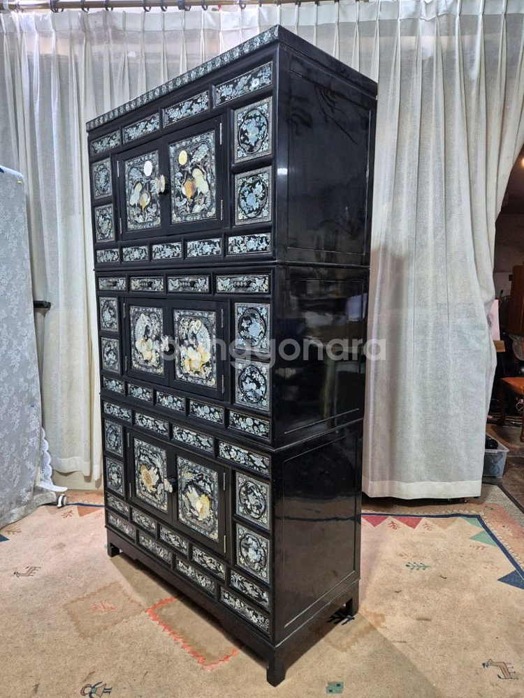 전통고가구 인테리어 자개 3층장--5