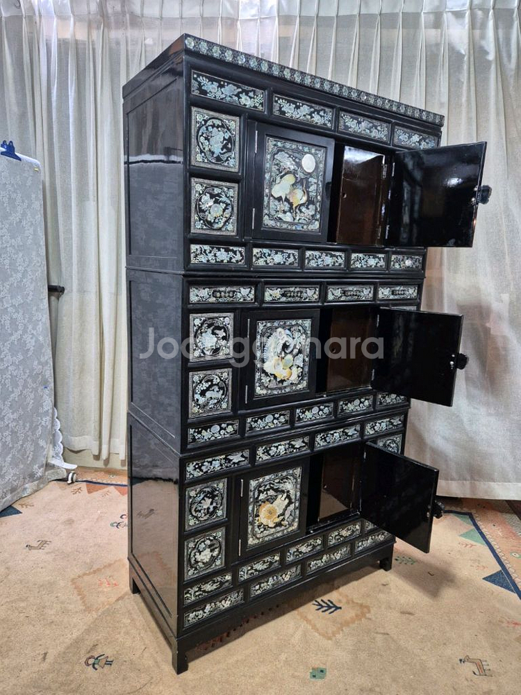 전통고가구 인테리어 자개 3층장--4