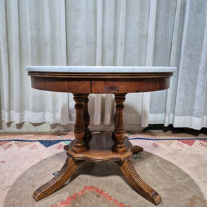 영국 엔틱 대리석상판 라운드 테이블