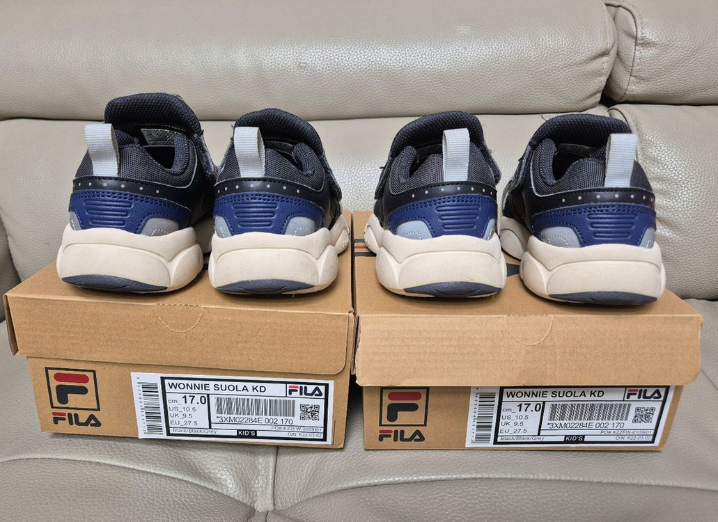 휠라키즈 워니 수올라 운동화 170 2개,쌍둥이--1