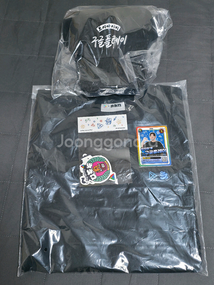 지스타 구글 다이아 침착맨 모자 + 티셔츠 + 스티커 + 카드--0