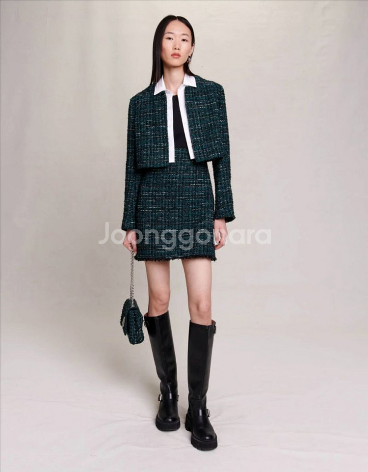 마쥬 투인원 트위드 원피스 36 새상품--0