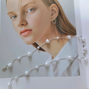 S925 실버 Y자 진주 목걸이