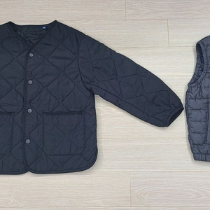 유니클로 퀼팅자켓120 +탑텐키즈 경량패딩조끼 120