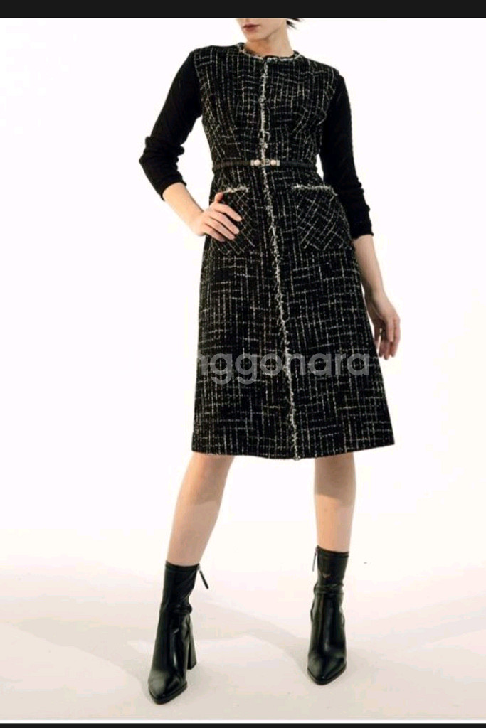 오브제 트위드 원피스/타임 마인 랑방 더캐시미어--0