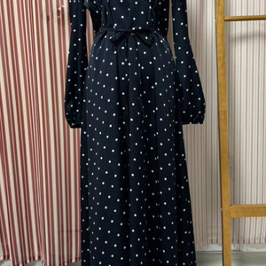 폴카도트 롱 원피스