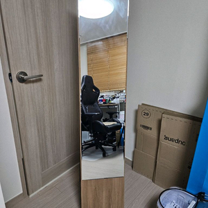 우드 스탠드 전신 거울