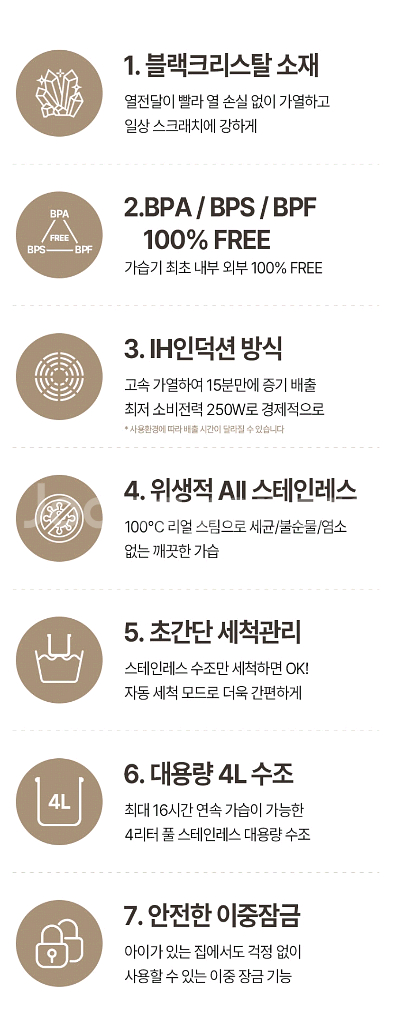 블루필 블랙크리스탈 올스텐 대용량 IH 인덕션 가열식 가습기--1