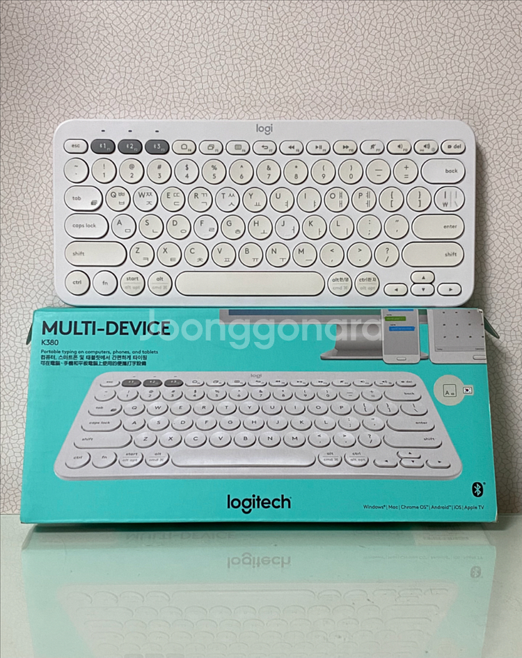 로지텍 K380 블루투스 키보드 화이트--0