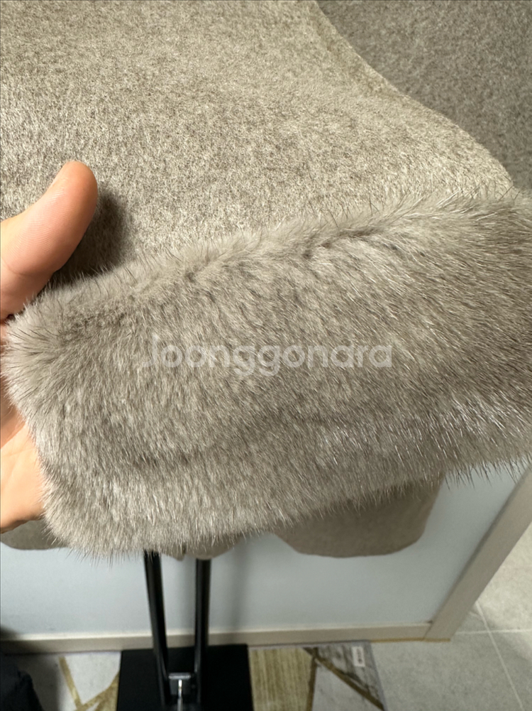 W9 핸드메이드 캐시미어 리얼밍크 머플러 코트-M사이즈 (새상품)--7