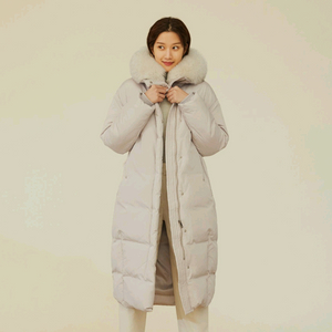 (민트색상 판매)온앤온 사가폭스퍼 구스다운 롱패딩 55사이즈