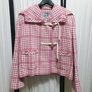 럭키슈에뜨 토글 체크 트위드 자켓/38