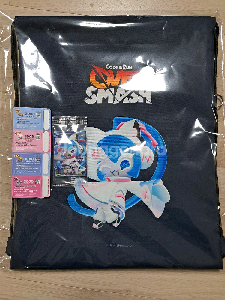 지스타 쿠키런 오븐스매쉬 가방+TCG미야카드+쿠폰+아크릴키링,고리+스티커--1