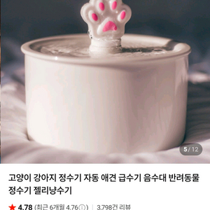 고양이 강아지 정수기 자동 애견 급수기 이미지