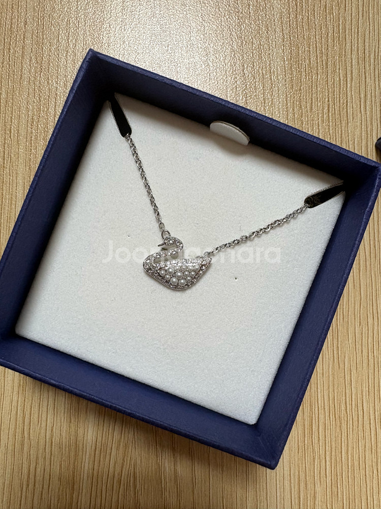 스와로브스키 스완 목걸이 정품--2