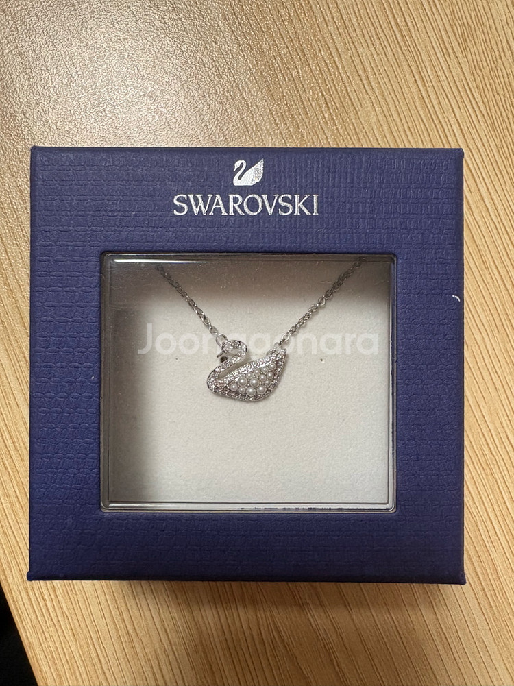 스와로브스키 스완 목걸이 정품--1