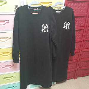 빅사이즈 여성 롱 원피스 뉴욕 맨투맨 기모 원피스