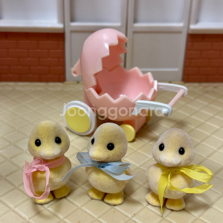 실바니안 오리 노랑오리 세쌍둥이 유모차--0