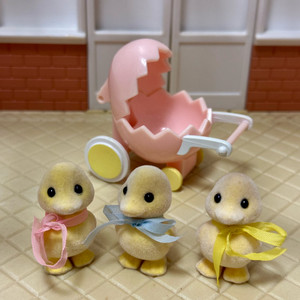 실바니안 오리 노랑오리 세쌍둥이 유모차