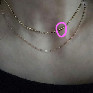 18k 납작볼 2mm목걸이 36.5cm 초커스타일