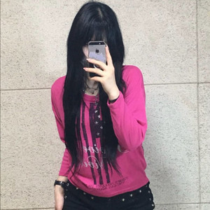 십자 글리터 빈티지 프린팅 티셔츠