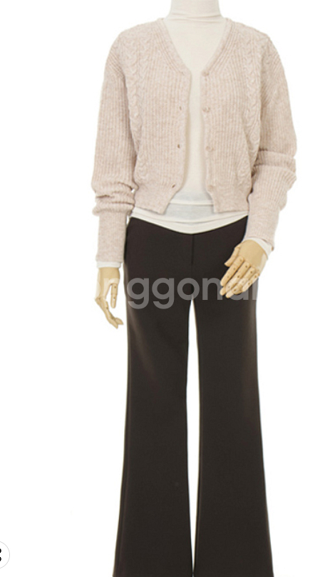 베이지 니트 가디건 free--1