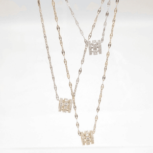 원형 팬던트 반짝 포인트 큐빅 로즈골드 정장목걸이