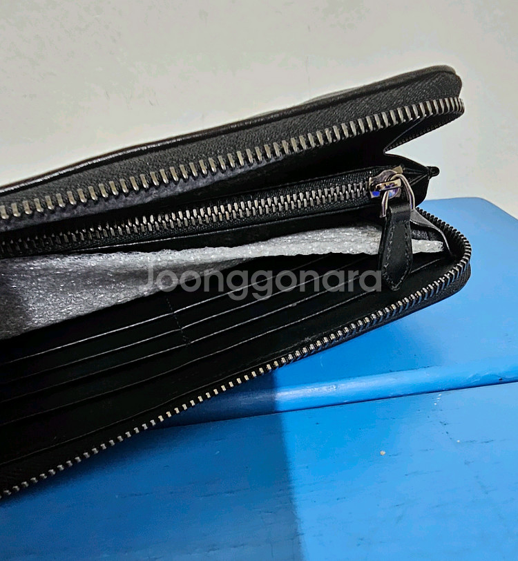 러브캣 블랙 양가죽 카드 현금 장지갑 19*9--6