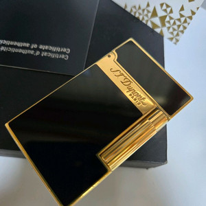 풀세트 듀퐁라이터 라인2 신형 ca16884 블랙 래커 금장 쌍불 듀퐁라이타