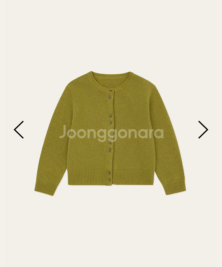 얼리틀 버튼 니트 가디건 올리브3--0
