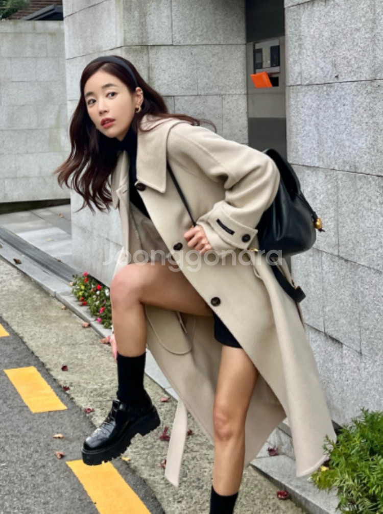 올리브데올리브 빅카라 핸드메이드코트 캐시미어블렌드--0