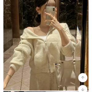 [후드집업+팬츠SET] 투웨이 울 니트 후드 집업 와이 드 밴딩 니트팬츠