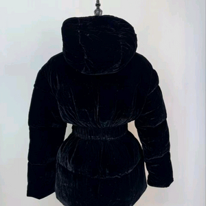 벨벳 후드 패딩 점퍼