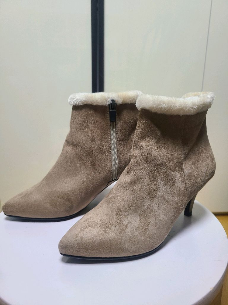 스웨이드 털 앵클 부츠 225mm--1