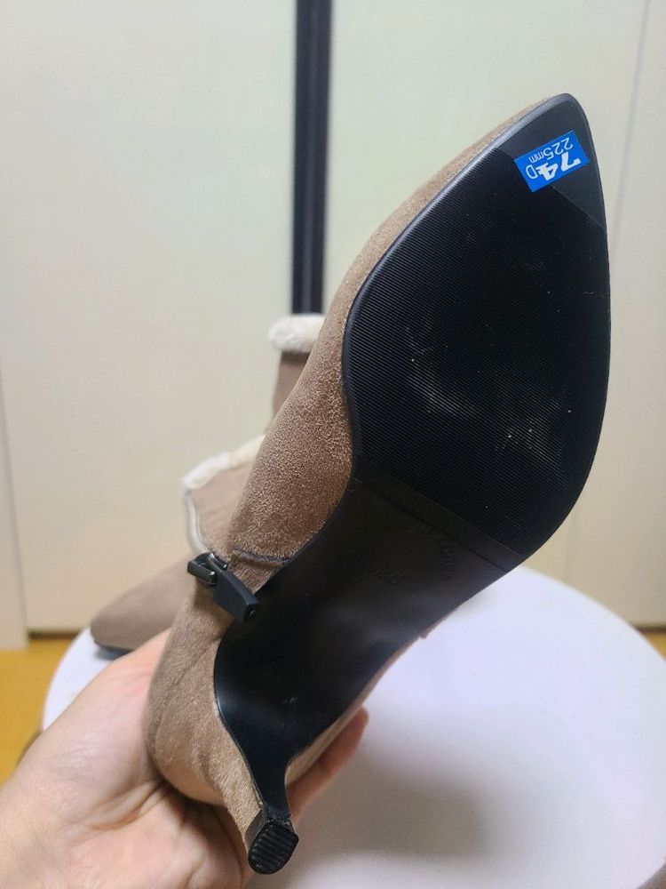 스웨이드 털 앵클 부츠 225mm--4