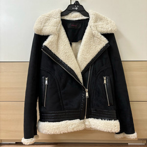 soup 여성용 여자 검정 무스탕 자켓 외투 s 사이즈