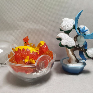 포켓몬 리멘트 테라리움 파이어 분재 프리져 몬스터볼 피규어