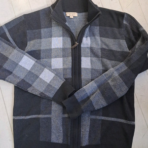 버버리 체크 니트 집업 자켓