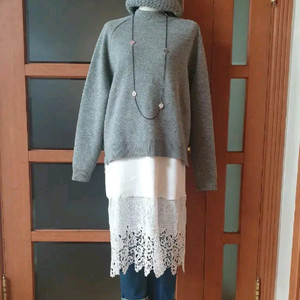 (세탁완료)피치기모 레이스밑단 원피스