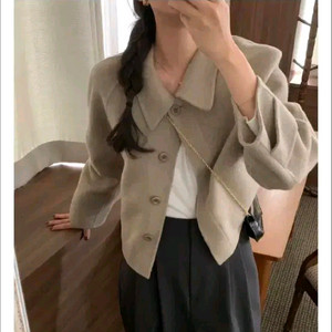 피터앤웬디 토프 숏 핸드메이드 코트 (메리노울+캐시미어) 카키베이지 색상