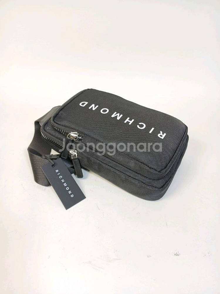 존리치몬드 검정색 나일론 남성 슬링백--5