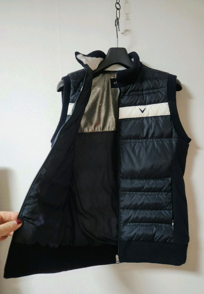 여성 캘러웨이 골프 구스다운 방풍 니트 조끼 골프웨어 골프의류ㅡ90--3