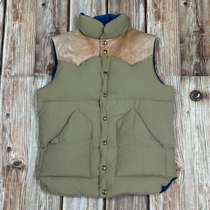 더블웍스 by 웨어하우스 요크 레더 다운 베스트 S