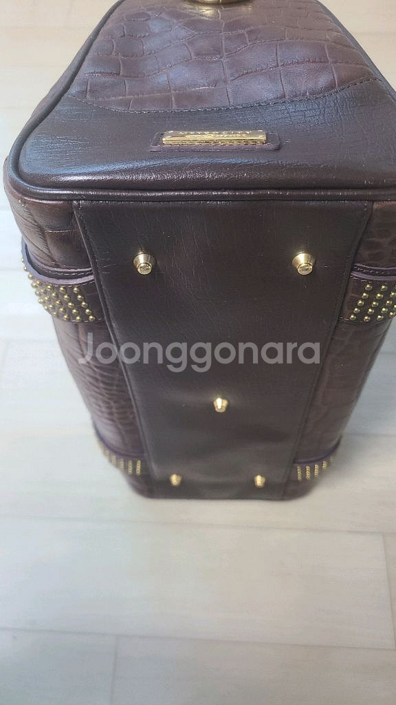 메트로 시티 브라운 가죽 토트백--5