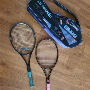 테니스라켓 2개(한일+에스콰이어)+케이스 합 저렴하게 4만원