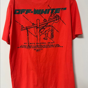 오프화이트 OFFWHITE 정품 주황 반팔티